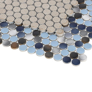 Elysium Tiles Penny Round Beach 11.5" x 12.25" Mosaic Tile