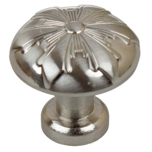 28.5 mm (1.125") Satin Nickel Transitional Round Snowflake Cabinet knob