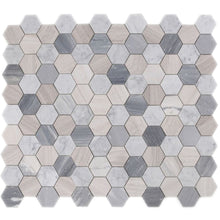 Load image into Gallery viewer, Elysium Tiles Hexagon Blue Large 10.75&quot; x 12.5&quot; Mosaic Tile
