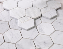 Load image into Gallery viewer, Elysium Tiles Hexagon Carrara Honed 10&quot; x 11.5&quot; Mosaic Tile
