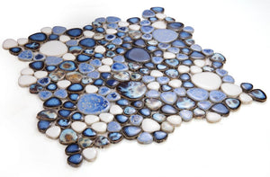 Elysium Tiles Growing Royal Blue 11.5" x 11.5" Mosaic Tile