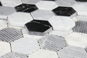 Elysium Tiles Hexagon Moonlight 11.75" x 12" Mosaic Tile