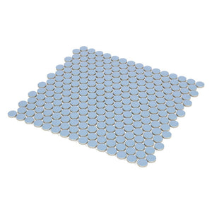 Elysium Tiles Penny Round Sky Blue 11.5" x 12.25" Mosaic Tile