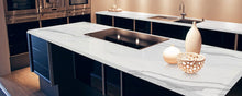 Load image into Gallery viewer, Raphael Stone Calacatta Michael Angelo Leathered 126&quot; x 63&quot; Quartz Slab
