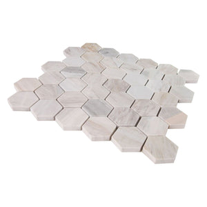 Elysium Tiles 2" x 2" Hexagon Euro Polished 12" x 11.75" Mosaic Tile