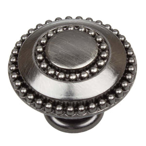 35mm (1.375") Oil Rubbed Bronze Round Double Ring Beaded Cabinet Knob