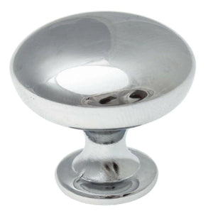 28.5 mm (1.125") Polished Chrome Classic Round Solid Cabinet Knob