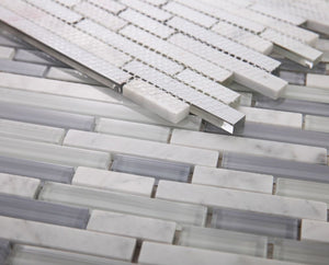 Elysium Tiles Linear Grey Label 11.75" x 11.75" Mosaic Tile