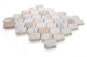 Elysium Tiles Water Drop Calacatta Gold Honed 11" x 11" Mosaic Tile