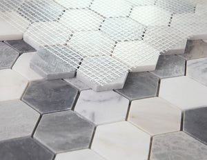 Elysium Tiles Hexagon City Grey 11.75" x 12" Mosaic Tile