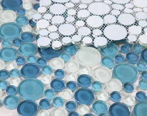Elysium Tiles Lady Ocean 10.75" x 10.75" Mosaic Tile