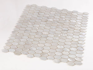 Elysium Tiles Pearl White Arrow 12" x 12" Mosaic Tile