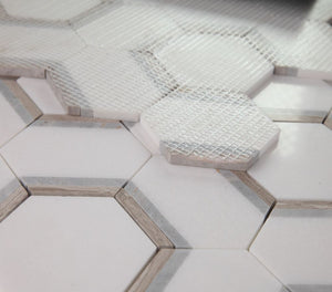 Elysium Tiles Hexagon Royal Sky 12" x 13.75" Mosaic Tile