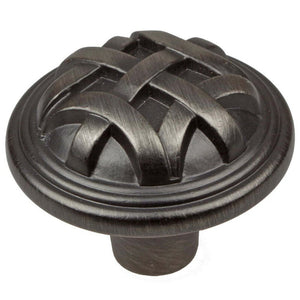 32mm (1.25") Satin Pewter Round Braided Cabinet Knob