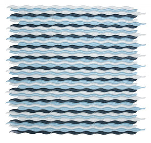 Elysium Tiles Water Blue 11.50" x 12.25" Mosaic Tile