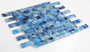 Elysium Tiles Watercolor Blue 11.75" x 11.75" Mosaic Tile