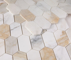 Elysium Tiles Montage Calacatta Gold 12.5" x 13.25" Mosaic Tile