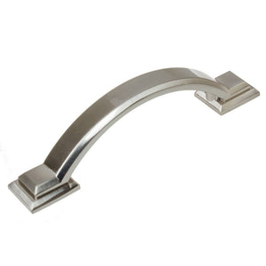 76mm (3") Center to Center Brushed Pewter Arched Square Pull Cabinet Hardware Handle