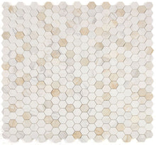 Load image into Gallery viewer, Elysium Tiles Hexagon Calacatta Gold Honed 11.75&quot; x 12&quot; Mosaic Tile
