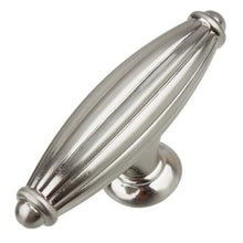 Load image into Gallery viewer, 63.5mm (2.5&quot;) Satin Nickel Fluted Cabinet Hardware T-Knob
