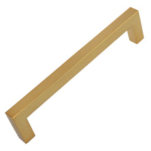 Load image into Gallery viewer, 127mm (5&quot;) Center to Center Satin Gold Solid Square Bar Pull Cabinet Hardware Handle
