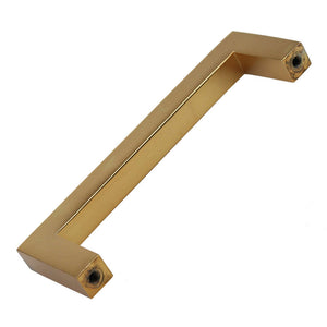 95mm (3.75") Center to Center Satin Gold Solid Square Bar Pull Cabinet Hardware Handle