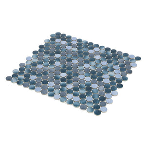 Elysium Tiles Penny Round Gradient Blue 11.5" x 12.25" Mosaic Tile