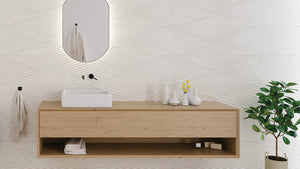 Bedrosians Donna Collection Beige Wave 13" x 40" Porcelain Tile (17.98 ft² Per Box)