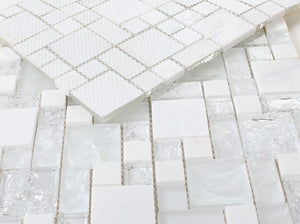Elysium Tiles Icy Pure 12" x 12" Mosaic Tile