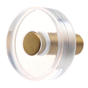 38mm (1.5") Satin Gold Round Modern Clear Acrylic Cabinet Knob