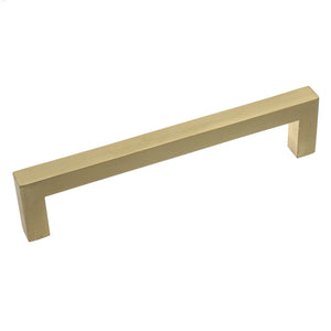 127mm (5") Center to Center Satin Gold Solid Square Bar Pull Cabinet Hardware Handle