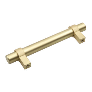 95mm (3.75") Center to Center Satin Gold European Solid Steel Bar Pull Cabinet Hardware Handle