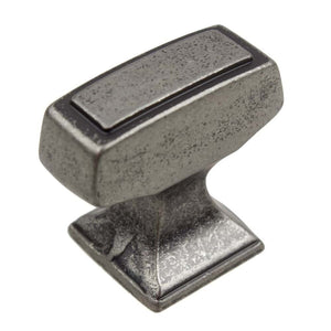 28.5mm x 12.7mm (1.125" x 0.5") Satin Pewter Transition Rectangle Cabinet Knob