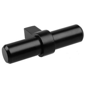 57mm (2.25") European Matte Black Solid Steel Cabinet T-Bar Knob
