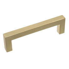 Load image into Gallery viewer, 95mm (3.75&quot;) Center to Center Satin Gold Solid Square Bar Pull Cabinet Hardware Handle
