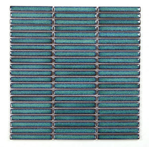 Elysium Tiles Hulu Turquoise Band 11" x 11.5" Mosaic Tile