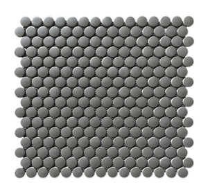 Elysium Tiles Penny Round Dark Grey Grip 11.5" x 12.25" Mosaic Tile