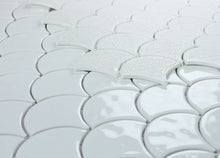 Load image into Gallery viewer, Elysium Tiles Snowglass Scale Ripple Polished 11.5&quot; x 12&quot; Mosaic Tile
