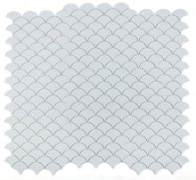 Load image into Gallery viewer, Elysium Tiles Snowglass Scale Ripple Polished 11.5&quot; x 12&quot; Mosaic Tile
