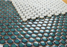 Load image into Gallery viewer, Elysium Tiles Penny Round Turquoise 11.5&quot; x 12.25&quot; Mosaic Tile
