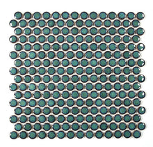 Load image into Gallery viewer, Elysium Tiles Penny Round Turquoise 11.5&quot; x 12.25&quot; Mosaic Tile
