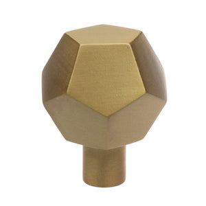 38mm (1.5") Satin Gold Solid Faceted Cabinet Knob