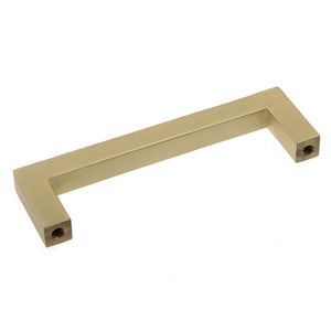 95mm (3.75") Center to Center Brass Gold Solid Square Bar Pull Cabinet Hardware Handle