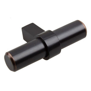 57mm (2.25") European Matte Black Solid Steel Cabinet T-Bar Knob