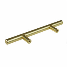 Load image into Gallery viewer, 76mm (3&quot;) Center to Center Satin Gold Modern Solid Steel Cabinet Hardware Handle
