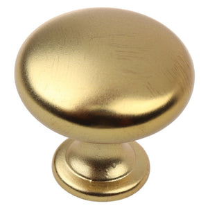 28.5 mm (1.125") Brass Gold Classic Round Solid Cabinet Knob