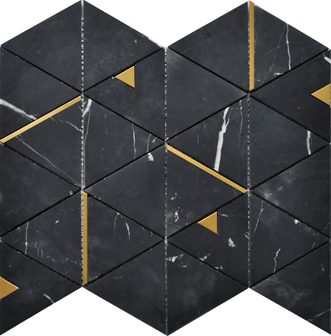 Roca Tiles Rockart Collection Nero Marquina Triangle 12