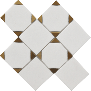 Roca Tiles Rockart Collection Thassos Square 9" x 9" Mosaic Tile