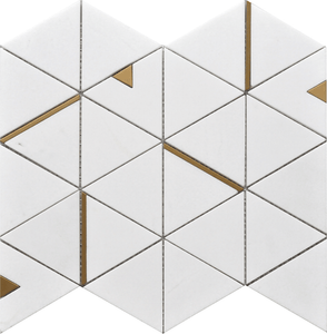 Roca Tiles Rockart Collection Thassos Triangle 12" x 14" Mosaic Tile